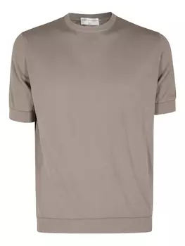 Топ из трикотажной резинки с короткими рукавами Filippo De Laurentiis, коричневый