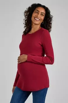 Топ из трикотажной ткани в рубчик для беременных и кормящих мам Jojo Maman Bb, красный