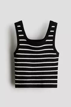 Топ из трикотажной ткани в рубчик H&M, мультиколор