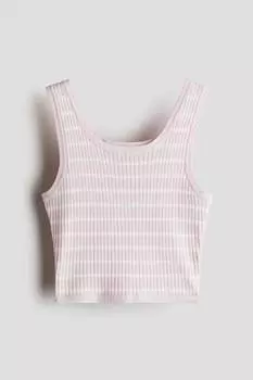 Топ из трикотажной ткани в рубчик H&M, мультиколор