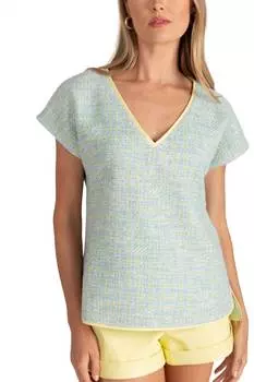 Топ из твида цвета лимона в цвете Starlet Tweed S'edge