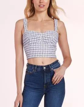 Топ из твида Percy, цвет: синий, многоцветный Amanda Uprichard