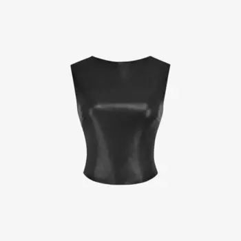 Топ из веганской кожи на шнуровке Mistress Rocks, черный