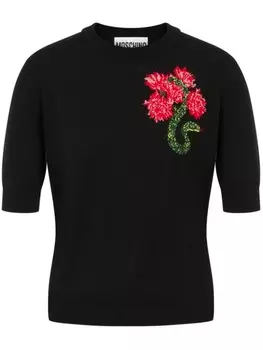 Топ из вирджинской шерсти Moschino, черный