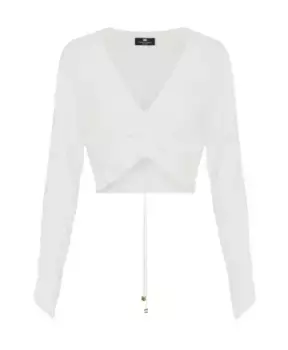 Топ из вискозы Elisabetta Franchi, бежевый