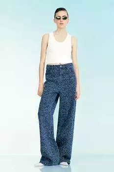 Топ из вискозы в рубчик H&M, бежевый