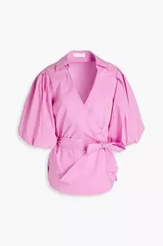 Топ из волнистого поплина с запахом и запахом SIMKHAI, розовый