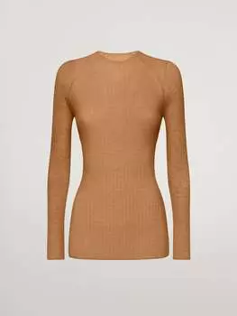 Топ из воздушной шерсти с длинными рукавами Wolford, цвет lion shade
