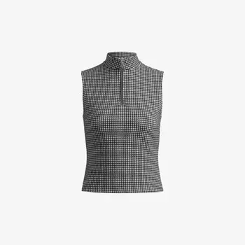 Топ из жаккардового трикотажного джерси с застежкой-молнией на воротнике Hugo, мультиколор