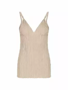 Топ из жатого шелка TOTEME, бежевый