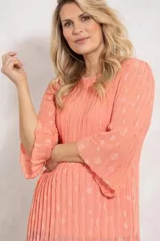 Топ из жоржета со складками и рукавами-колокольчиками Klass., розовый