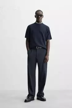 Топ изнаночной вязки ZARA, темно-синий