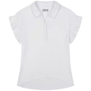 Топ IZOD с короткими рукавами и рюшами для девочек 4–16 лет, белый