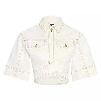 Топ Jacquemus De-Nimes Denim Top Off White/Tabac, белый