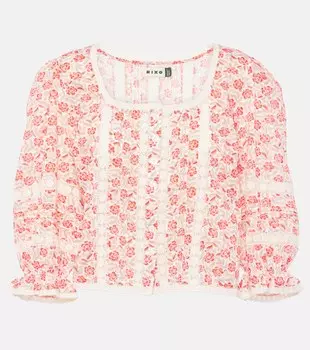 Топ Jacques из хлопковой вуали с цветочным принтом Rixo, мультиколор