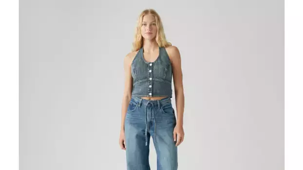 Топ Janeesah с бретельками на шее Levi's, синий