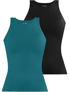 Топ Janice 2 x Damen hochgeschlossen Nauta, цвет petrol/schwarz