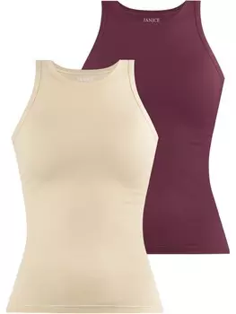 Топ Janice 2 x Damen hochgeschlossen Nauta, цвет beige/burgund
