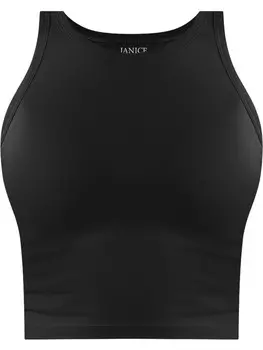 Топ Janice Damen crop hochgeschlossen Niah, черный