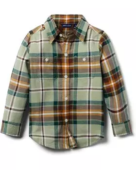 Топ Janie and Jack Brushed Plaid Button-Up Top, разноцветный
