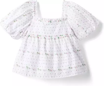 Топ Janie and Jack Dobby Top, белый