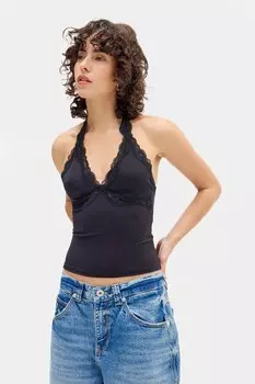 Топ JE TAIME HALTER BDG Urban Outfitters, черный