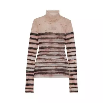 Топ Jean Paul Gaultier x KNWLS Printed Washed Mariniere Long-Sleeve Top Ecru/Brown, белый
