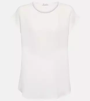 Топ Jenette из шелкового крепдешина LORO PIANA, белый