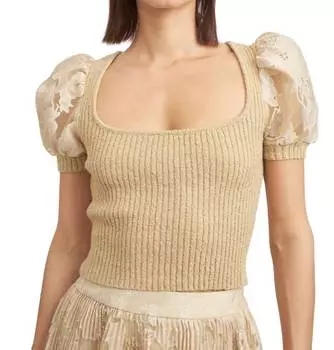 Топ Jenna Mix Media в нейтральных тонах En Saison, цвет neutrals