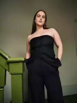 Топ John Lewis Button Bandeau, черный