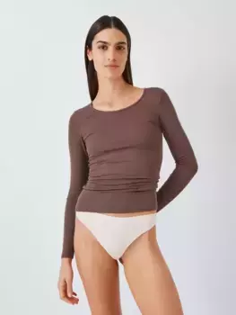 Топ John Lewis Heat Generating Ribbed, цвет chocolate