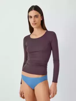Топ John Lewis Heat Generating Ribbed, цвет plum