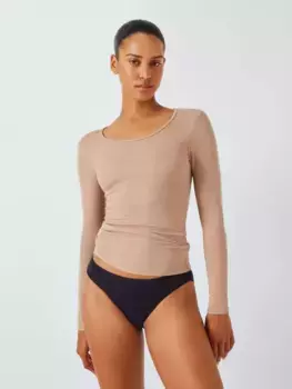 Топ John Lewis Heat Generating Ribbed, цвет natural