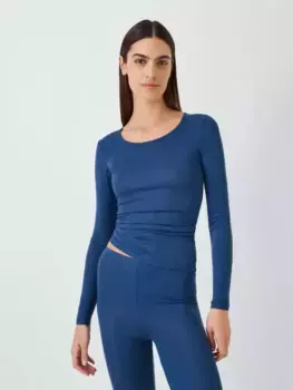 Топ John Lewis Heat Generating Ribbed, темно-синий