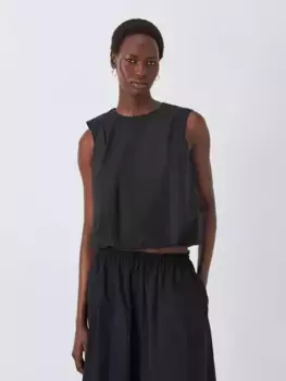 Топ John Lewis Puff Ball Sleeveless, черный