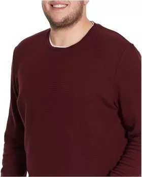 Топ Johnny Bigg Big & Tall Textured 2 For Long Sleeve Top, бордовый