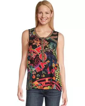 Топ Johnny Was The Janie Favorite Henley Swing Tank- Jenny, цвет Jenny Scarf