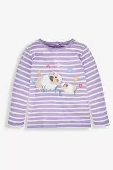 Топ JoJo Maman Bb с аппликацией в виде морской свинки Jojo Maman Bb, сиреневый