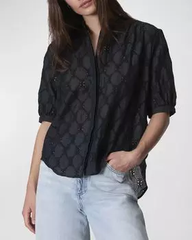 Топ Jordan с люверсами и вышивкой Rag & Bone, цвет Sal