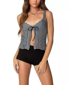 Топ Josepha Knit с разрезом спереди Edikted, серый