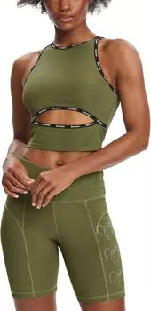 Топ Juicy Couture Cutout Rib Halter Tank, цвет Moss