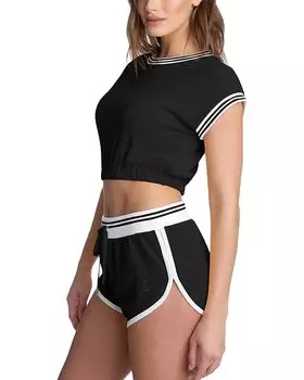 Топ Juicy Couture Roll Cuff Top, черный