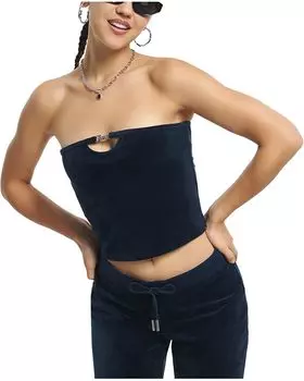 Топ Juicy Couture Solid Long Tube Top With Hardware, цвет Regal Blue