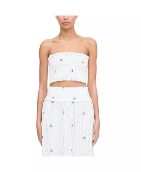 Топ June с ажурными отверстиями Hill House Home, белый