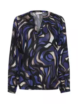 Топ KAFFE Ditte Abstract Elastic Hem, цвет navy/multi