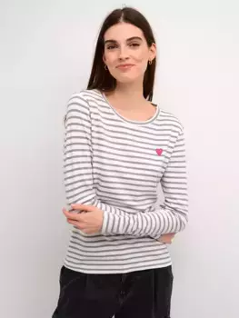 Топ KAFFE Liddy Stripe, цвет chalk/grey