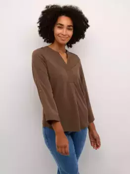 Топ KAFFE Mia V-Neck, цвет chestnut