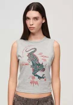 Топ KAILASH DRAGON Superdry, темно-серый