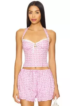 Топ Kailey Majorelle, purple & white gingham