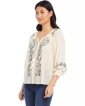 Топ Karen Kane Embroidered Peasant Top, кремовый